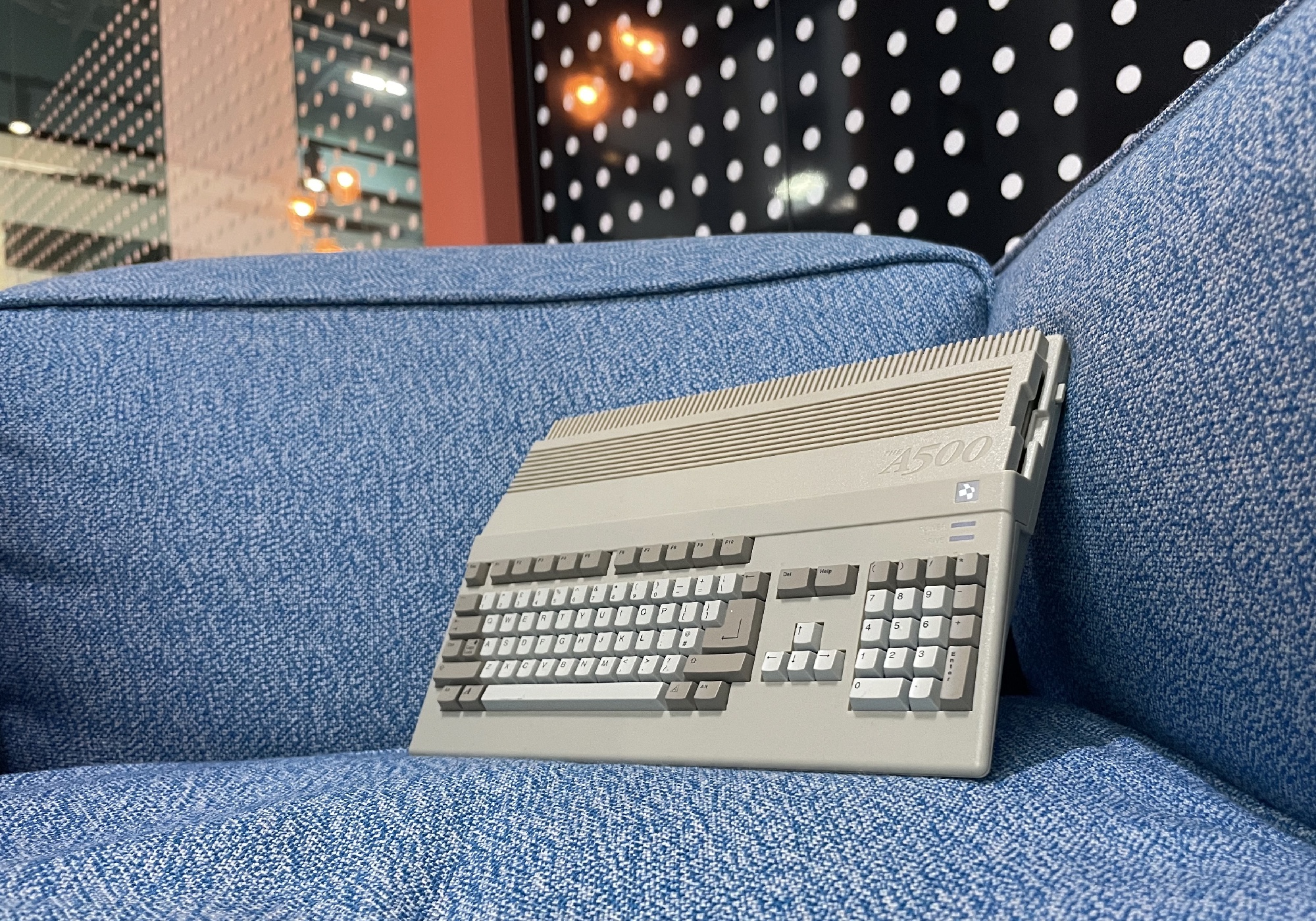 Photo of a modern day recreation of the Commodore Amiga 500
