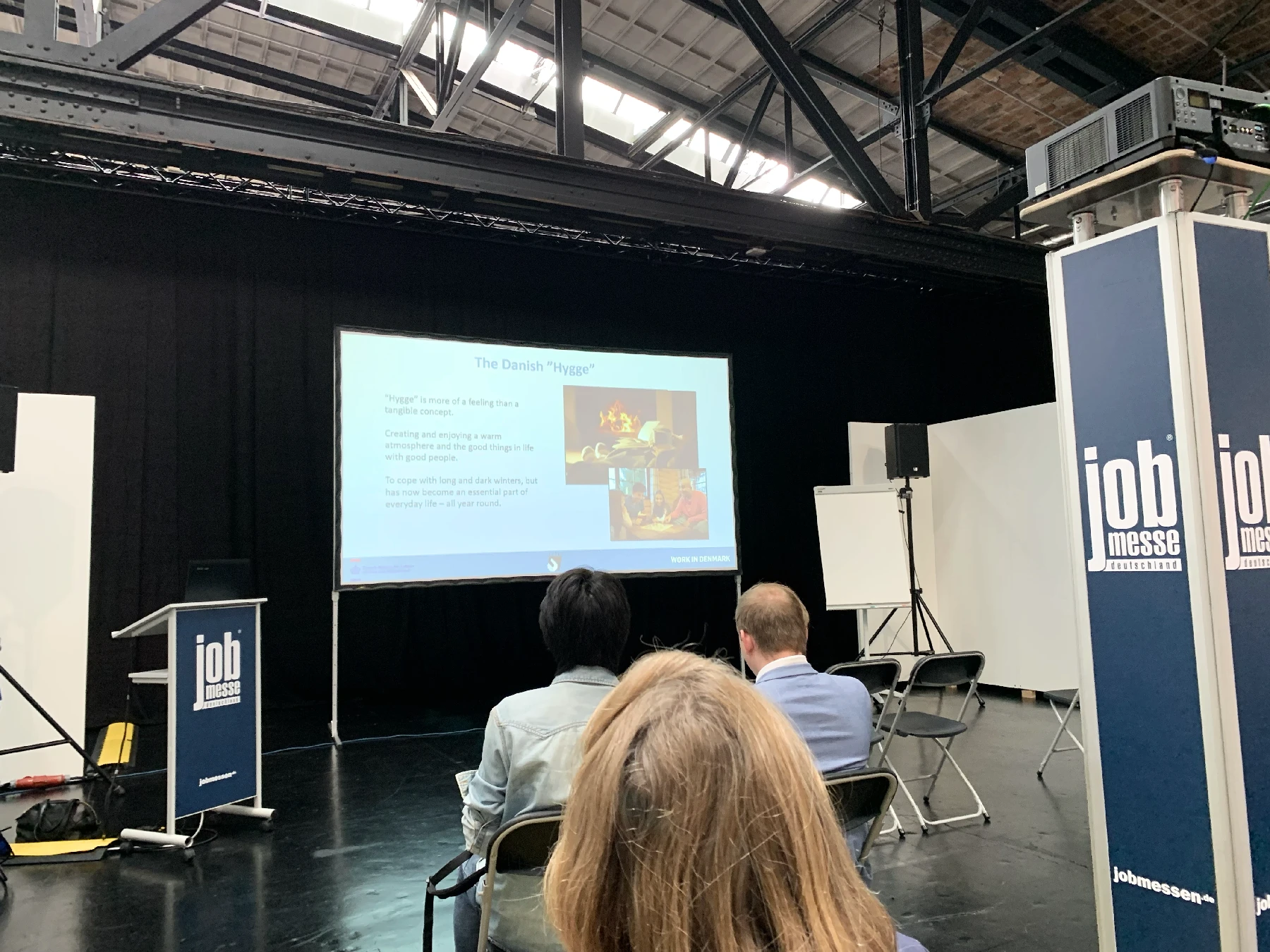 The session describing the Danish concept of Hygge on a projected screen