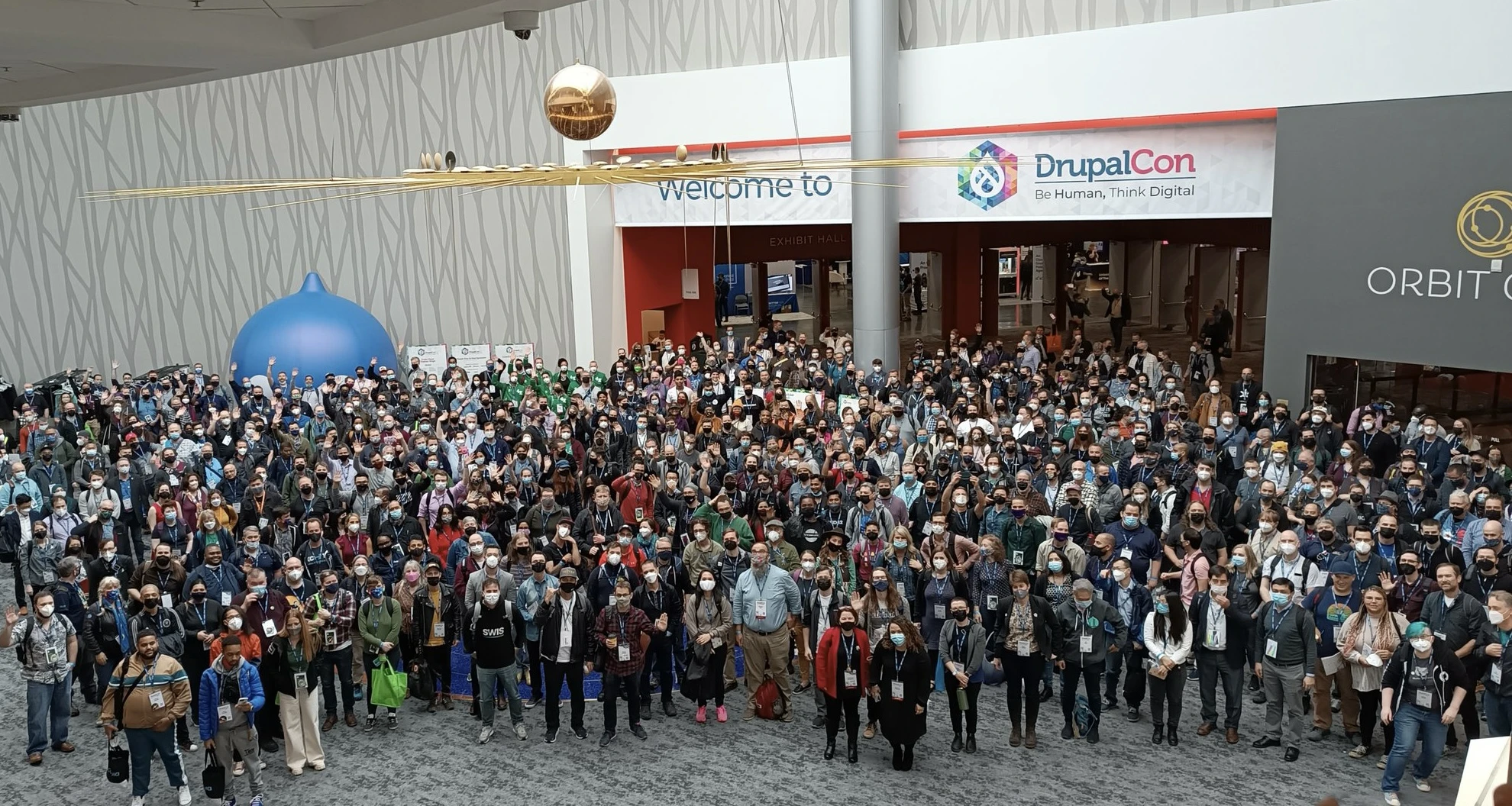 A massive crowd shot of the attendees of DrupalCon 2022
