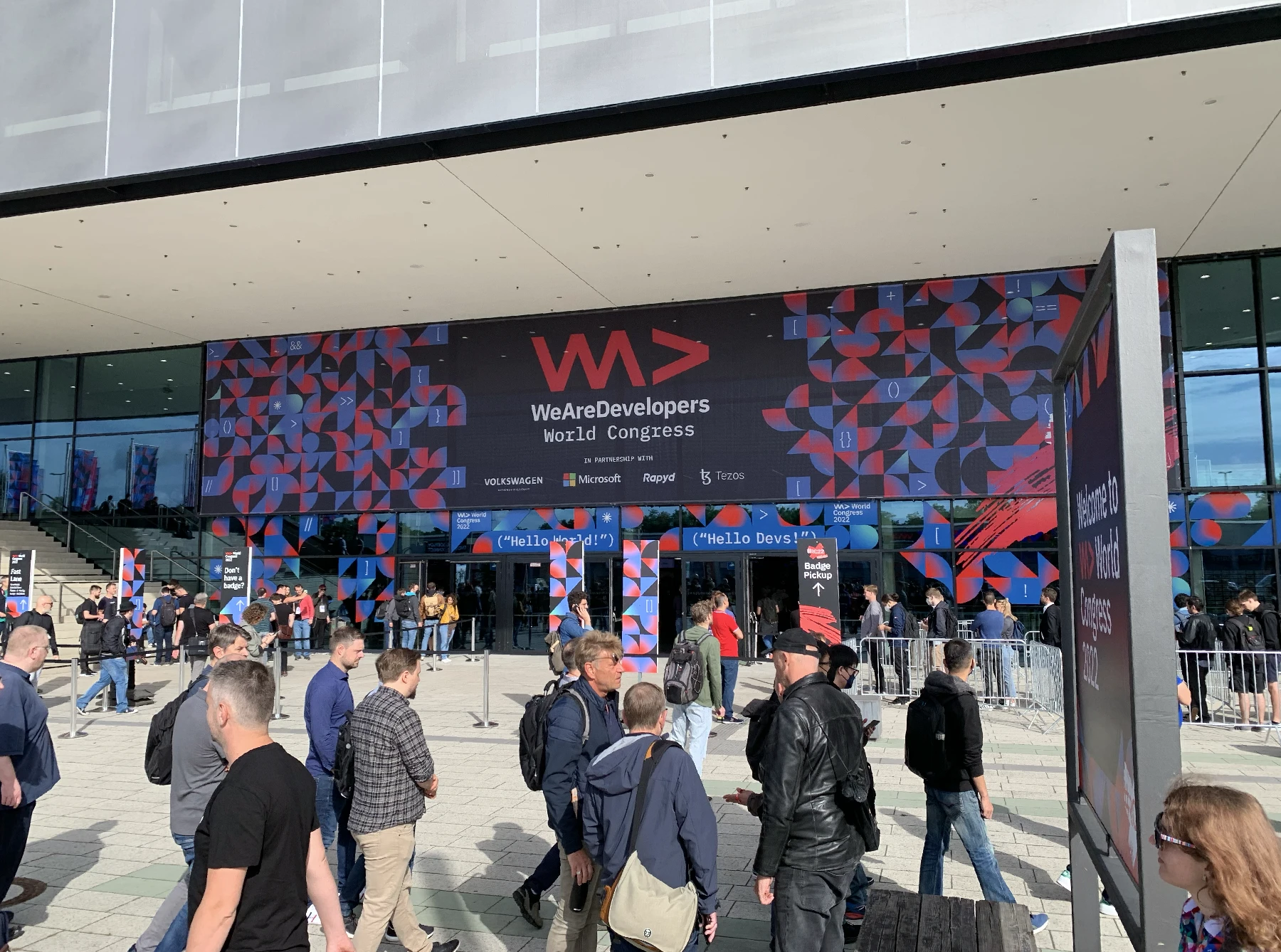 The entrance area of the CityCube Messe Berlin where the WeAreDevelopers conference is held