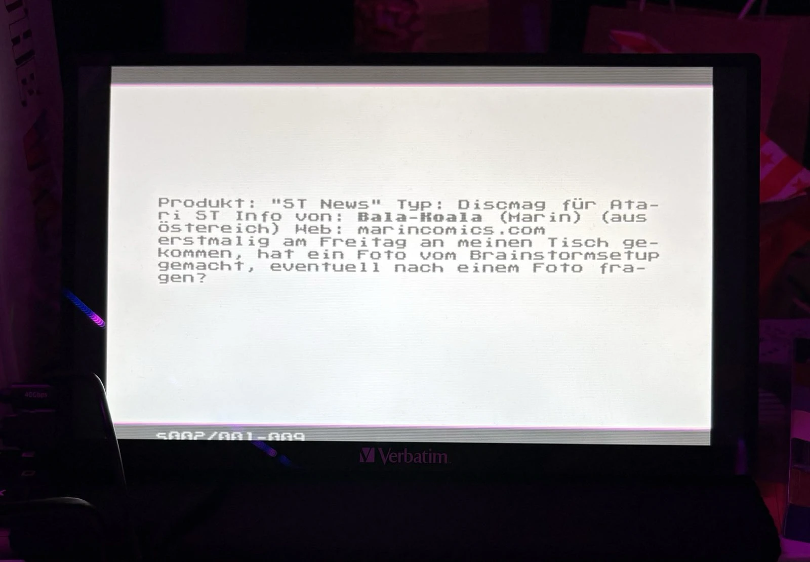 Screenshot of Thunder.Bird's diskmag Digital Talk where he mentioned our encounter at Revision 2025