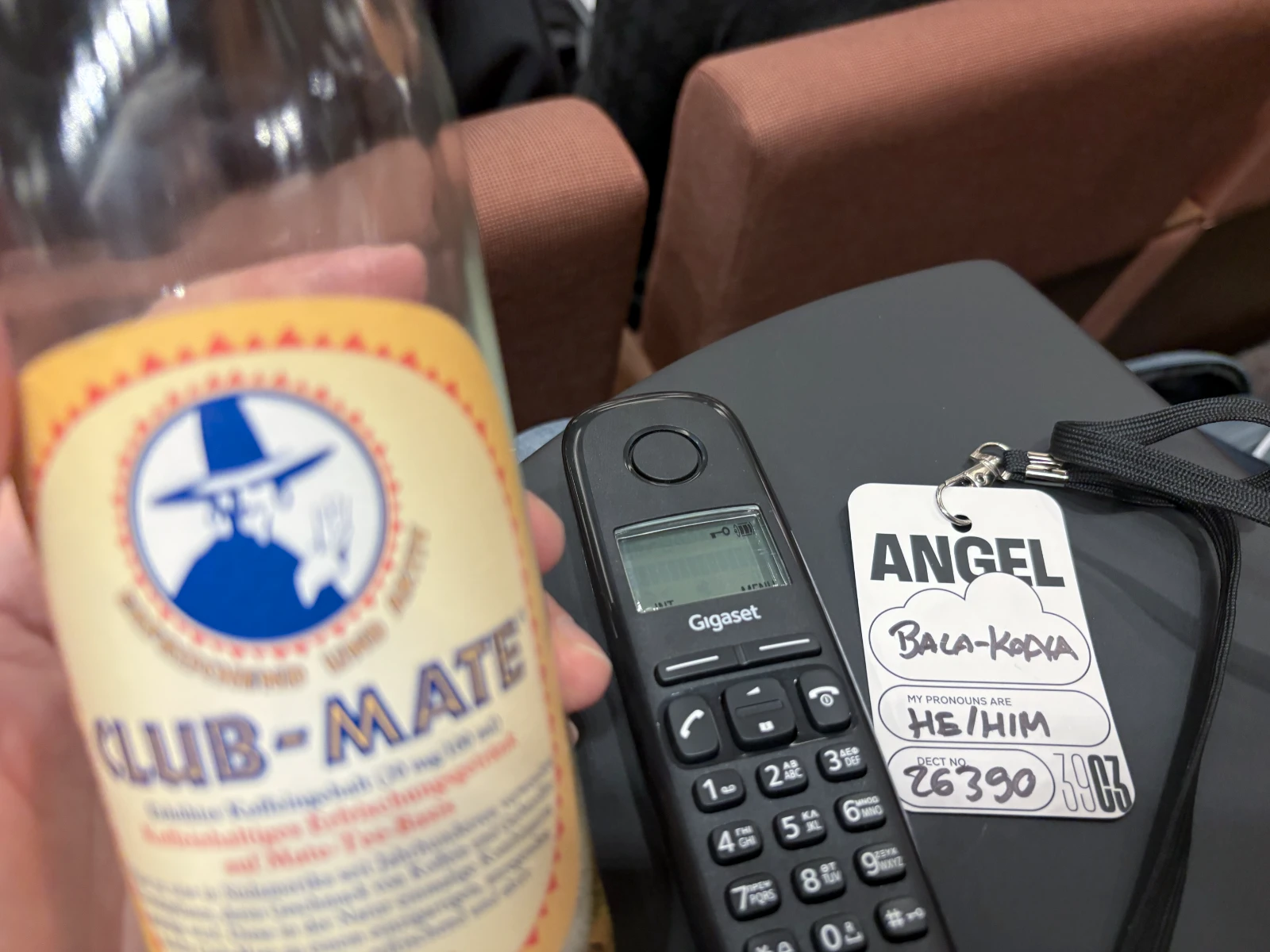 Club Mate, DECT, Angel badge