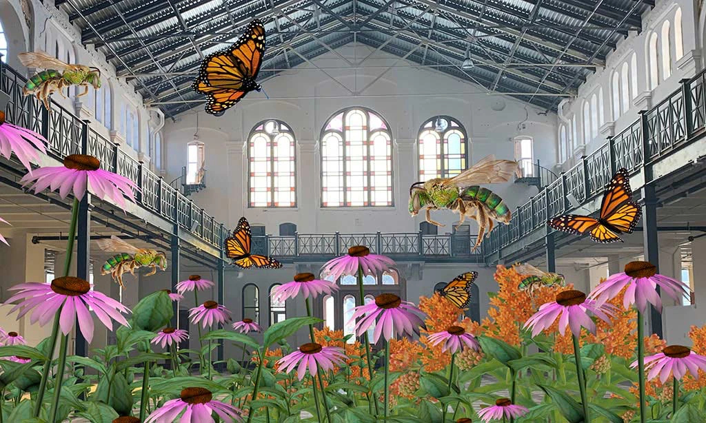 Tamiko Thiel's ReWildAR project, showcasing augmented reality art