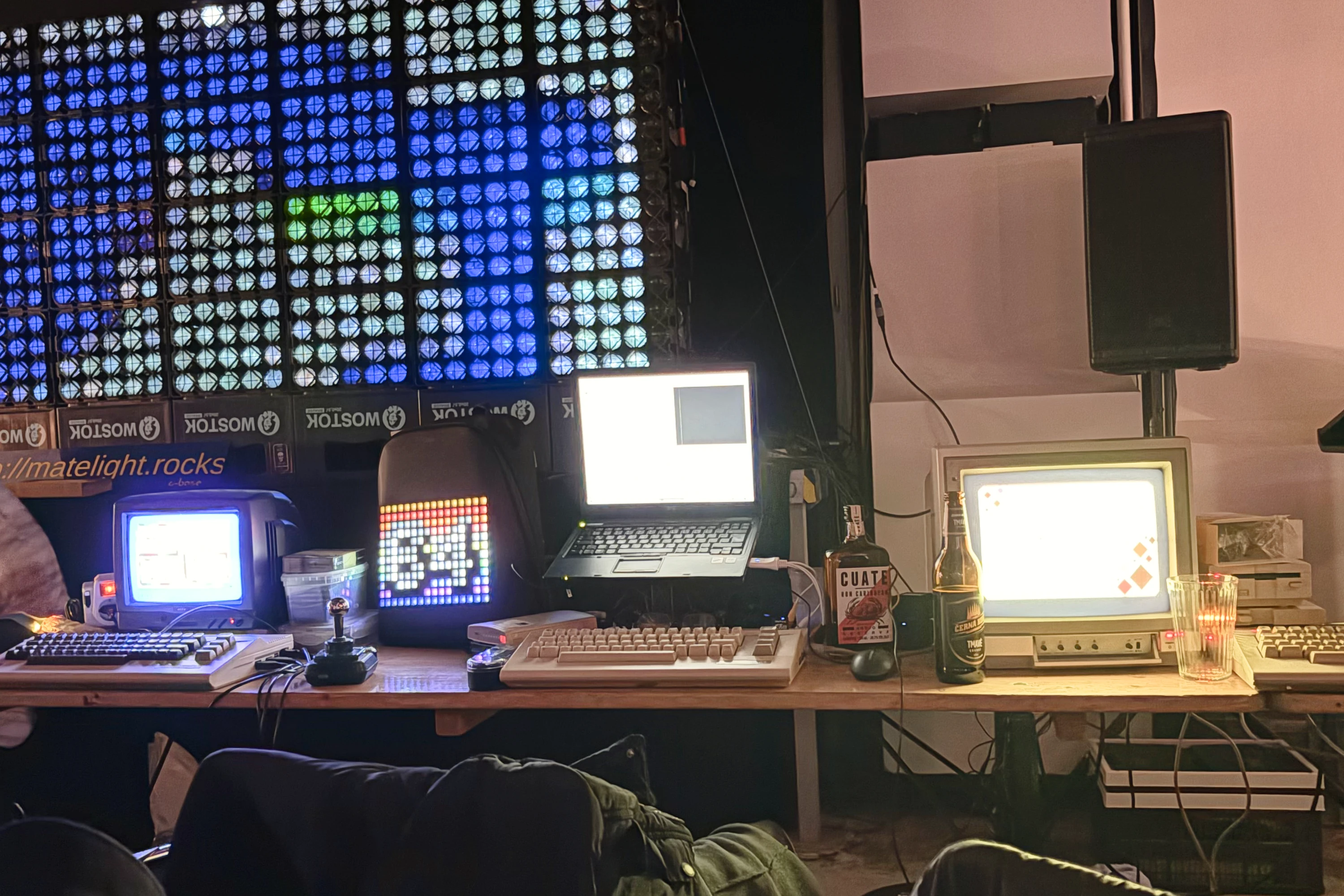 A room filled with various computers and hardware.