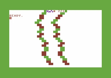 A ski slope drawn using C64 BASIC graphics