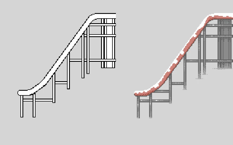 Second step showing how the ramp was created