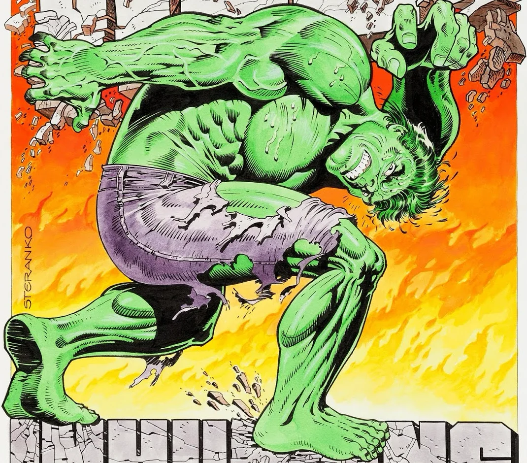 An original Hulk cover by Jim Steranko.