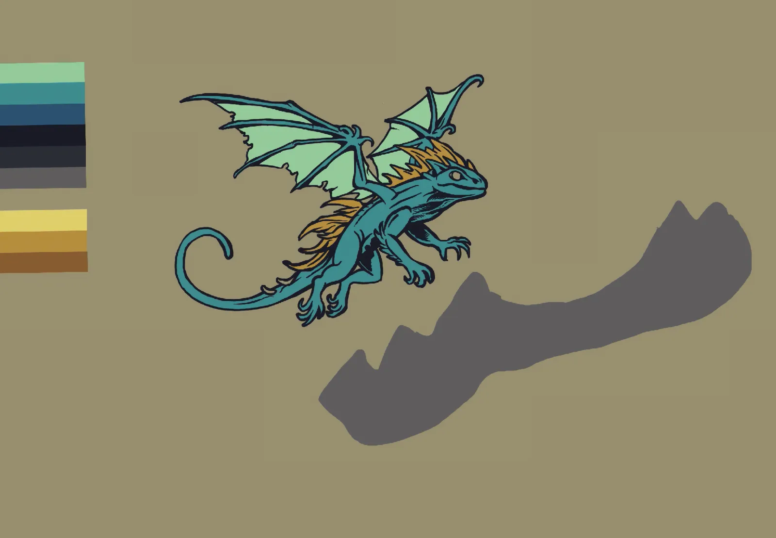 Step 4 of Lizard drawing in Procreate on the iPad Pro