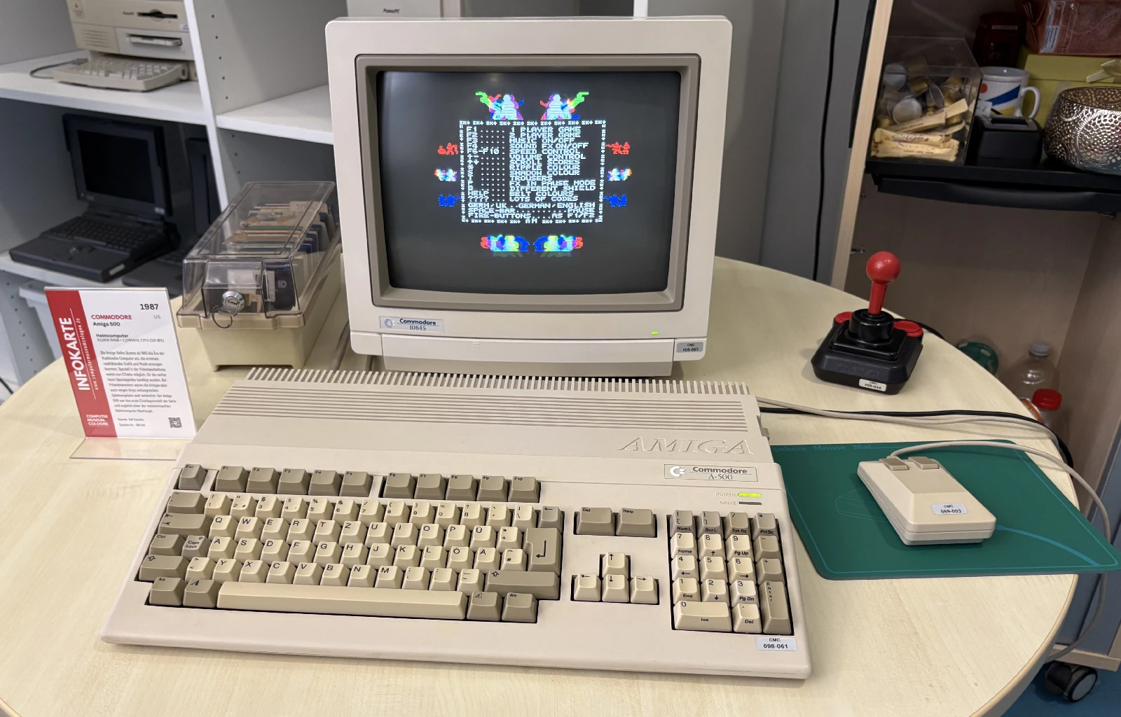 A Commodore Amiga on display at the Computer Museum Cologne.