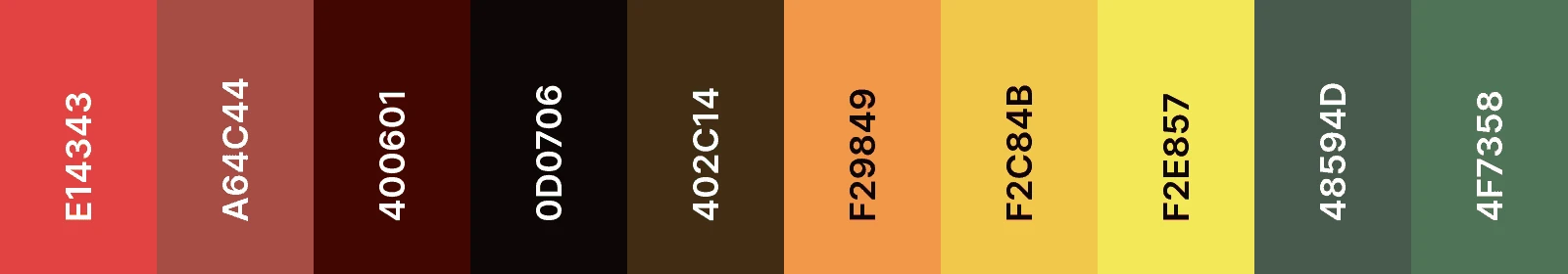 The ten-color Evoke 2026 pixel graphics palette, each swatch labelled with its hex value.