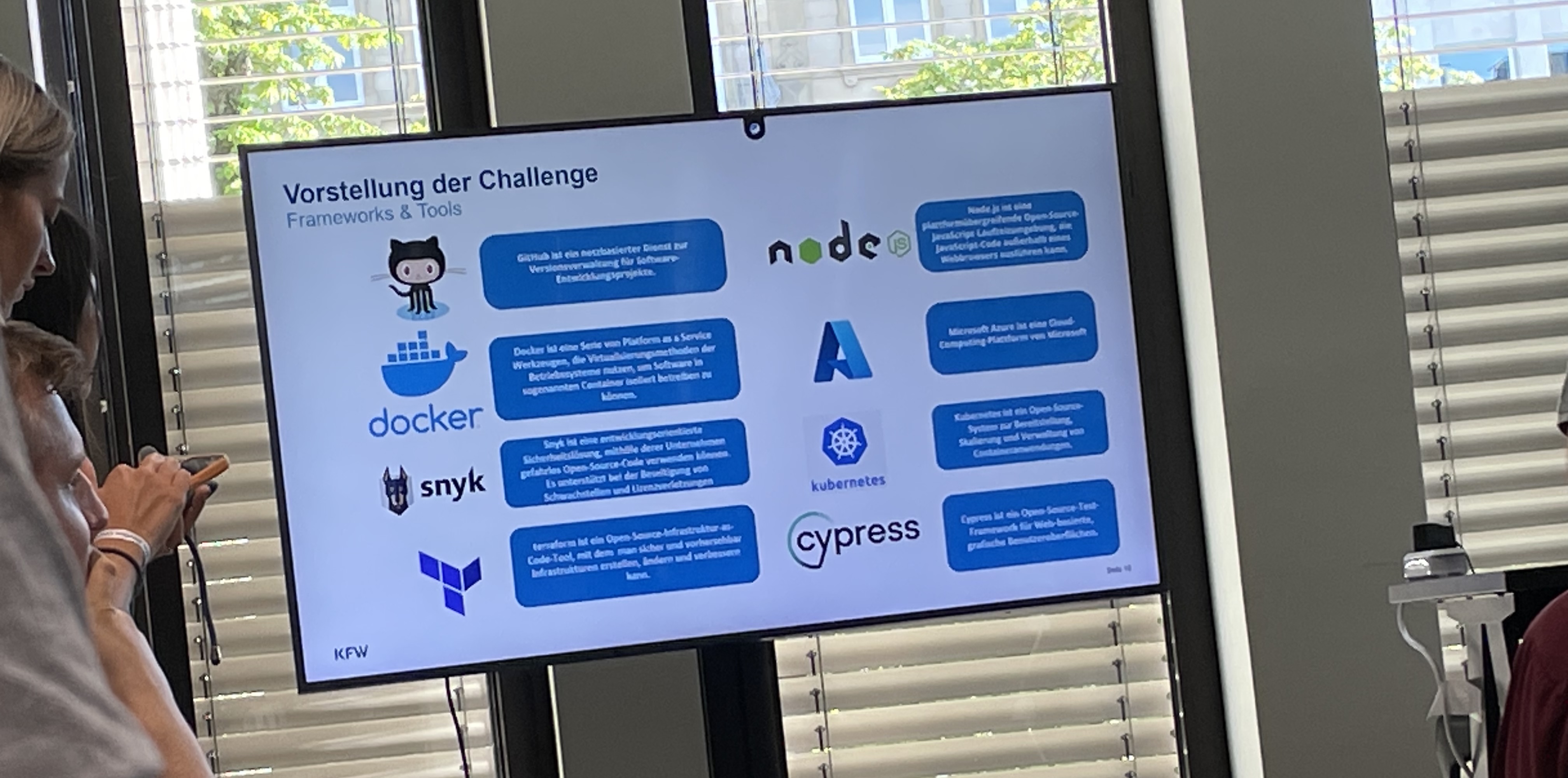 Shows a PowerPoint slide with a list of challenges