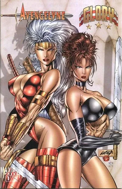 Female characters with no room for inner organs by Rob Liefeld