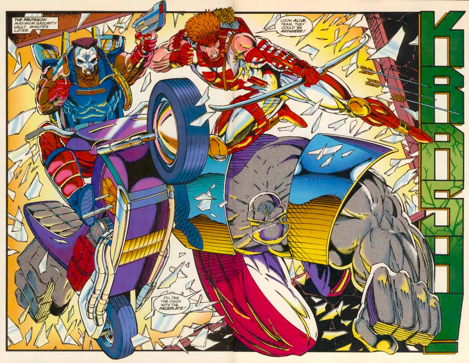 Double page spread from Youngblookd #3, art by Rob Liefeld