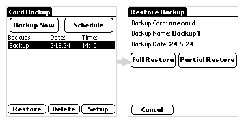 Card Backup Restoring