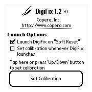 Screenshot of Digifix settings