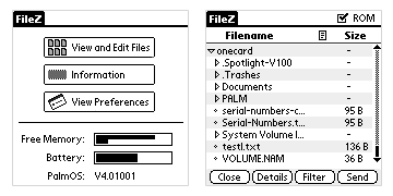 Screenshots of Filez