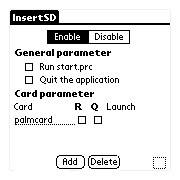 Screenshot of InsertSD settings