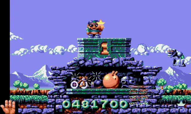 In-game graphics of the side-scroller Magic Pockets