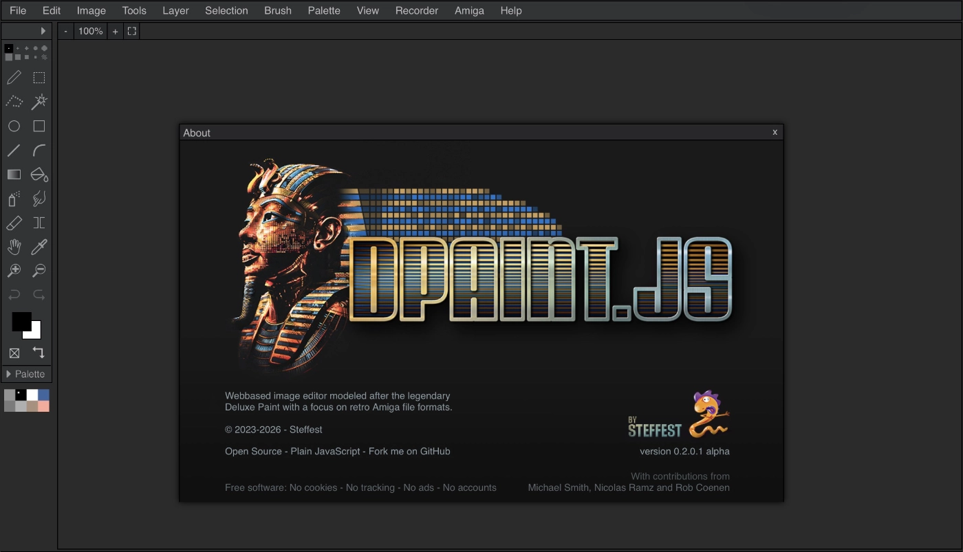 The web browser-based Dpaint.js app