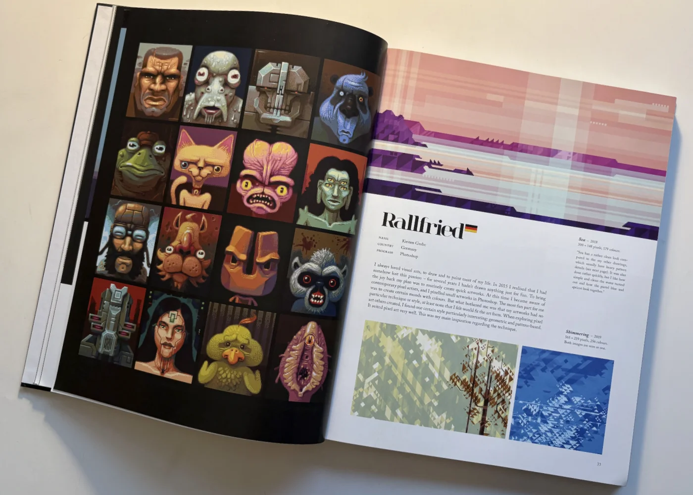 Interior pages of The Masters of Pixel Art