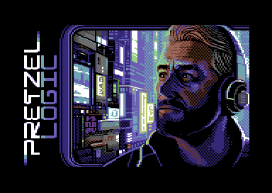 A man's head in cyberpunk style