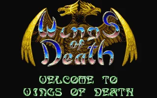 Logo of the game Wings of Death featuring a golden double-headed dragon by Erik Simon.