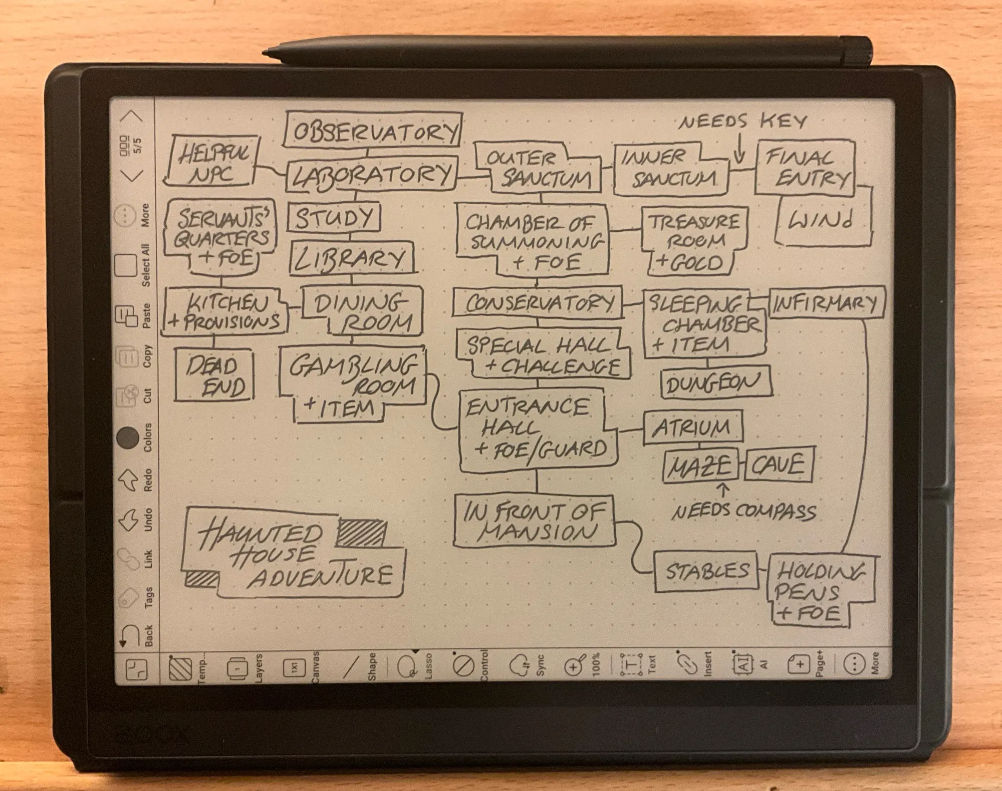 The first rough map of the mansion