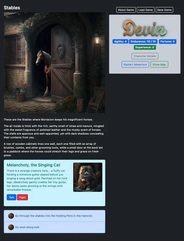 Stables Entry Showing an NPC