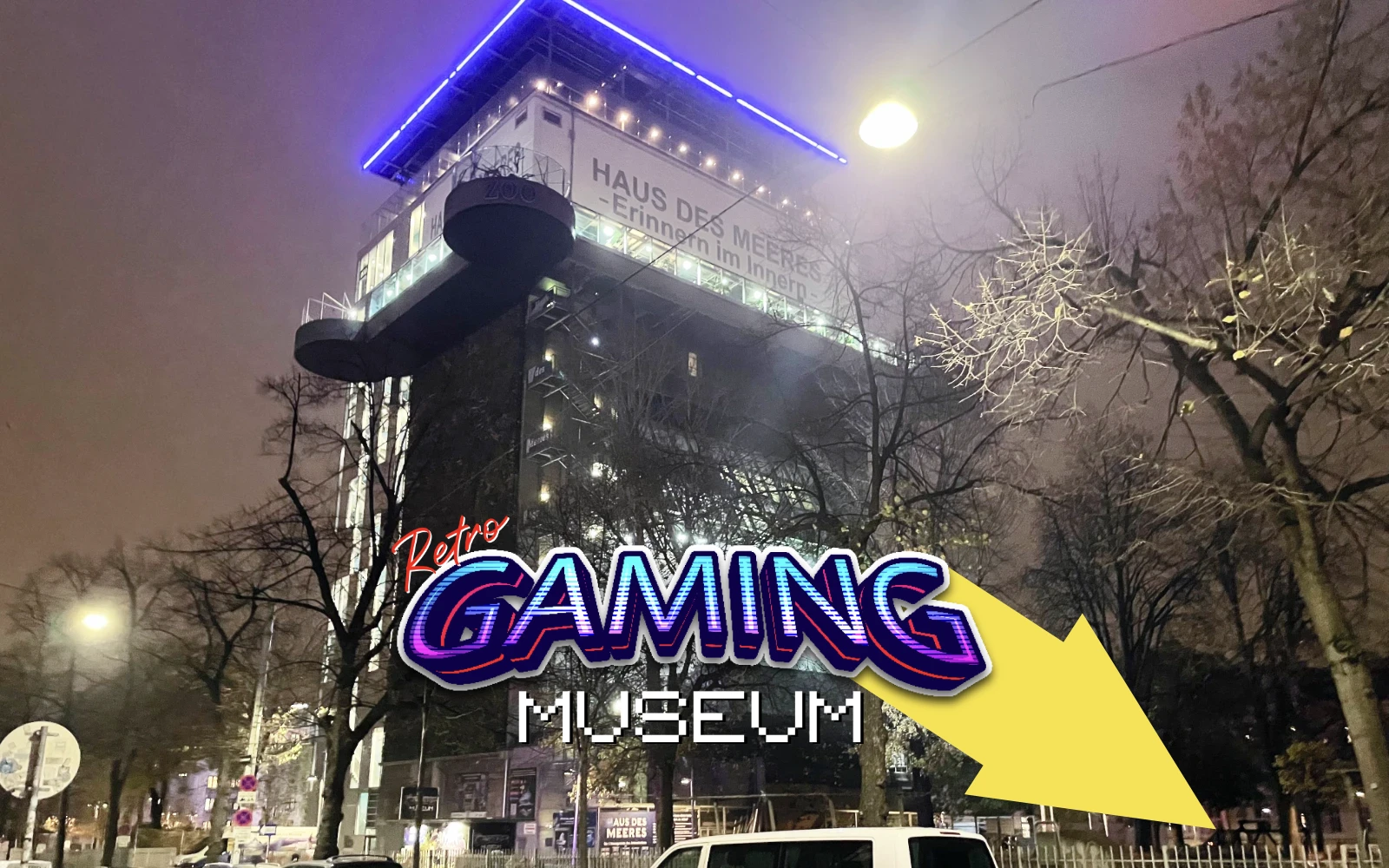 Exterior view of the Haus des Meeres building in Vienna with its distinctive tower.