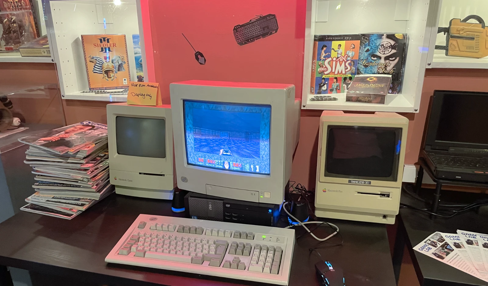 Classic Macintosh computer on display.
