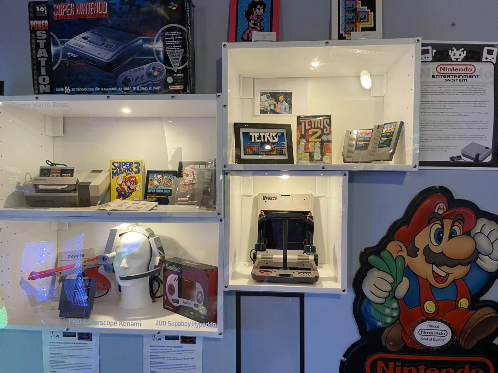 Nintendo console display corner.