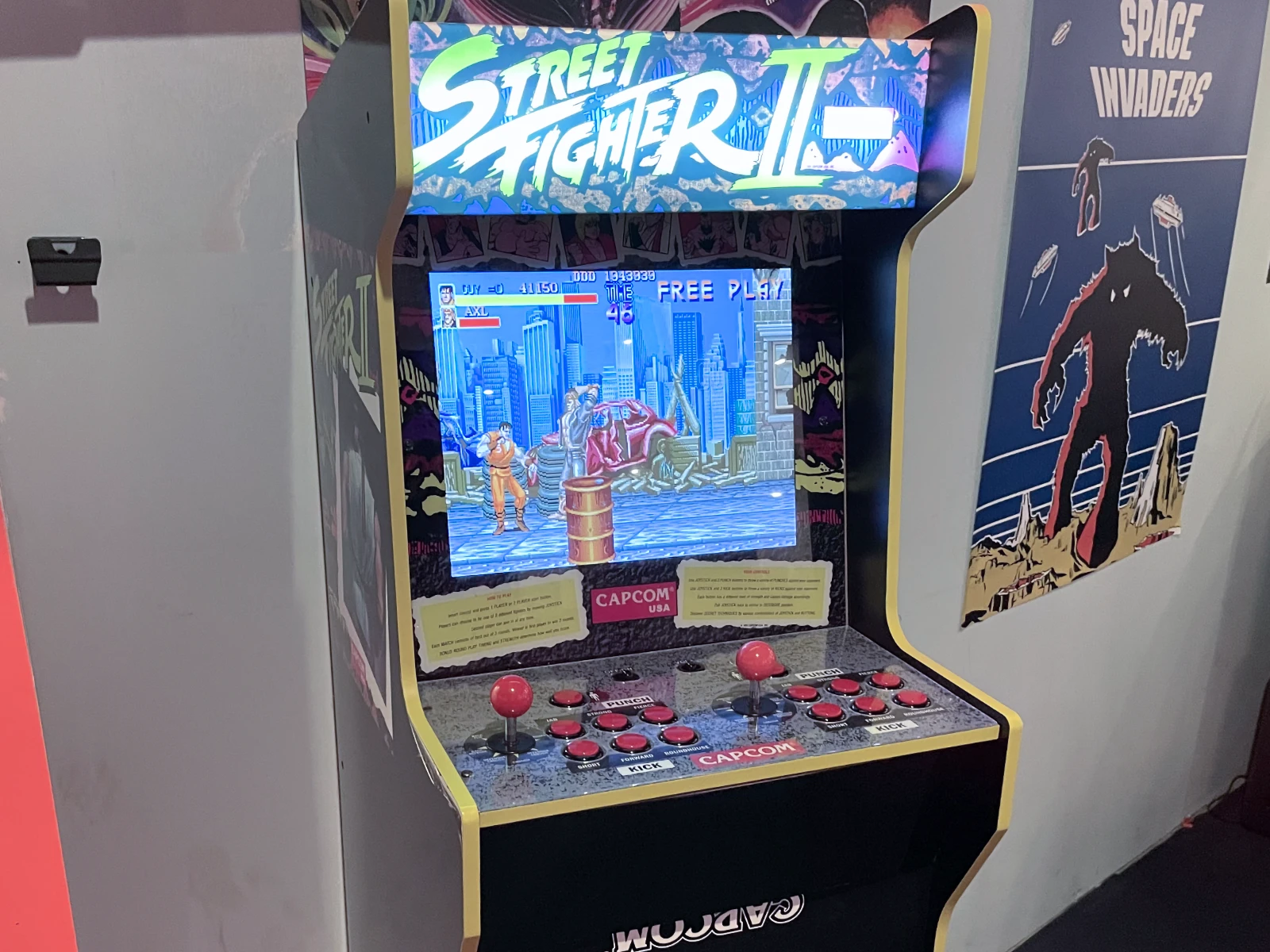 Street Fighter II arcade cabinet.