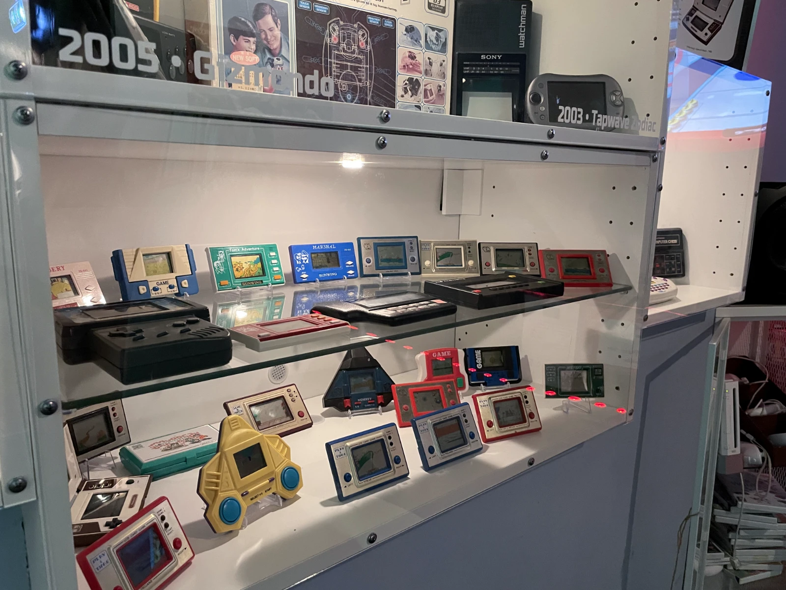 Display of portable gaming devices.