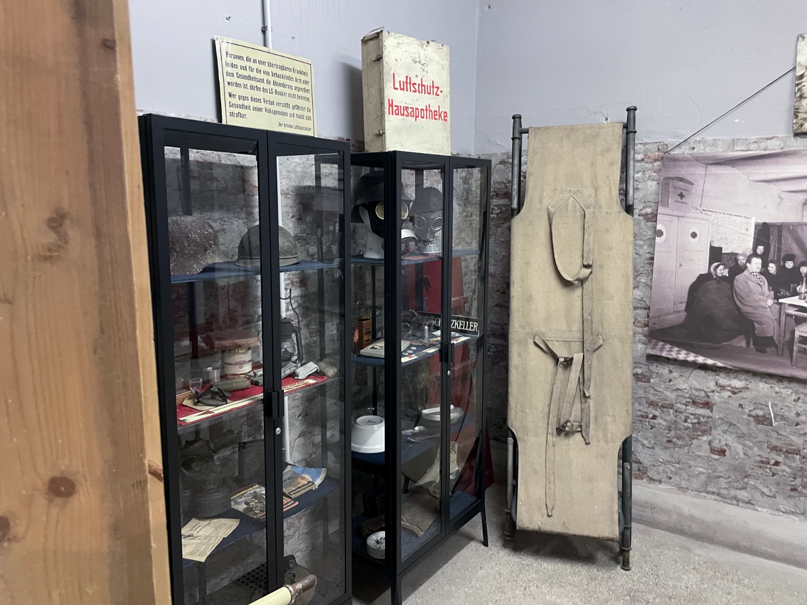 Interior view of the bunker museum space.