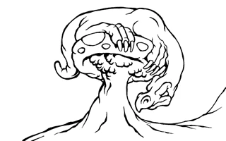 Work-in-progress stage 3 of The Unseen Threat pixel artwork.