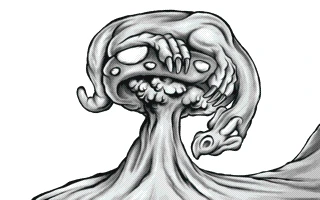 Work-in-progress stage 4 of The Unseen Threat pixel artwork.