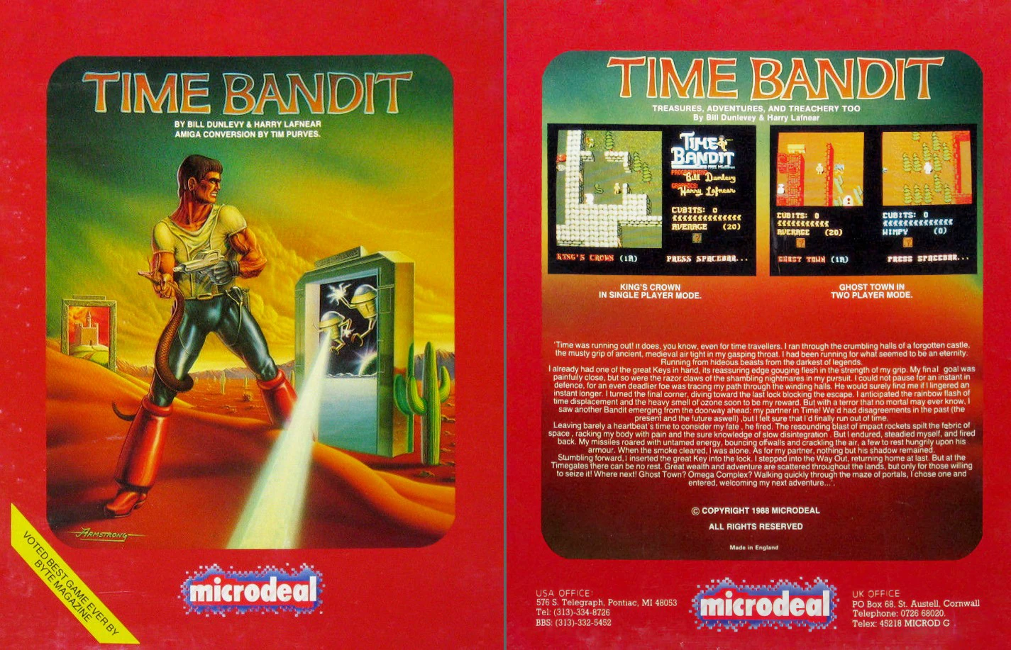 Time Bandit's retail package in the Microdeal release